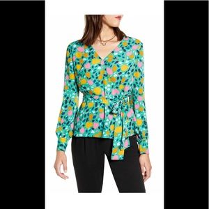 Halogen faux wrap blouse 👚